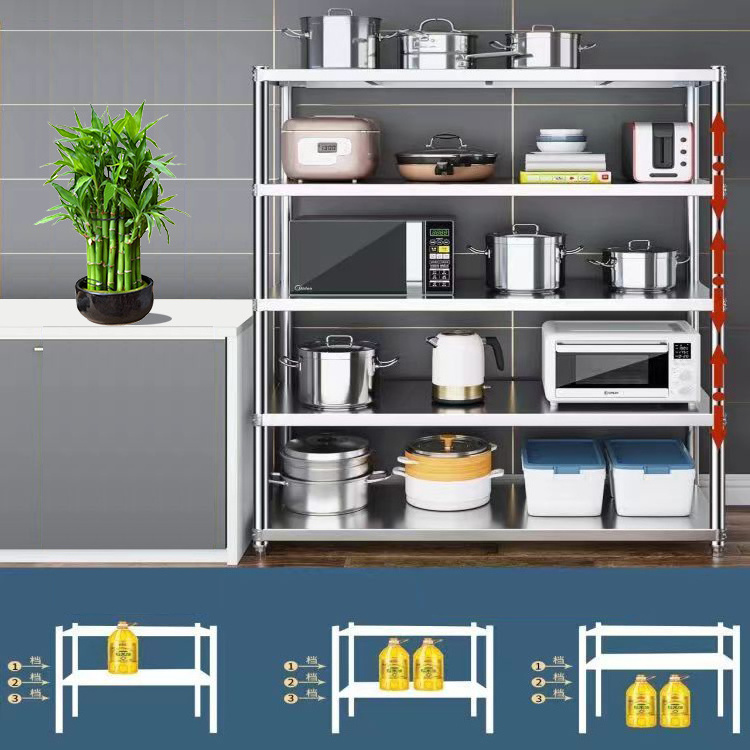 789 180 * 30 * 175 stainless steel appliances kitchen floor multi-layer pot frame multi-functional home shelves