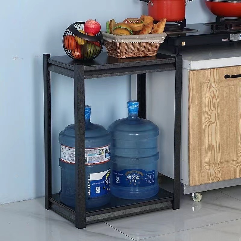 221 Kitchen storage cabinet Black gourd hole multi-layer multi-functional household appliances storage carbon steel shelves