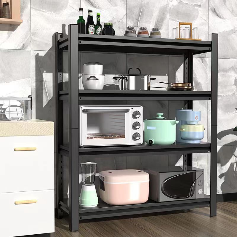 268Multistory floor-to-ceiling household commercial black stainless steel kitchen storage rack