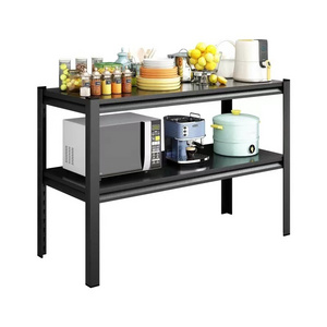 221 Kitchen storage cabinet Black gourd hole multi-layer multi-functional household appliances storage carbon steel shelves