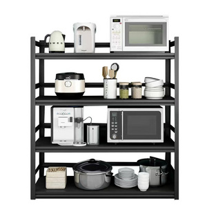 268Multistory floor-to-ceiling household commercial black stainless steel kitchen storage rack