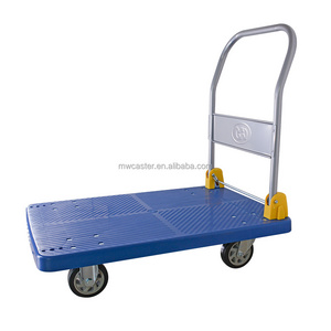 MW trolley  manufactory   500/600kg Handtruck hand cart  Industrial plastic Foldable Platform trolley