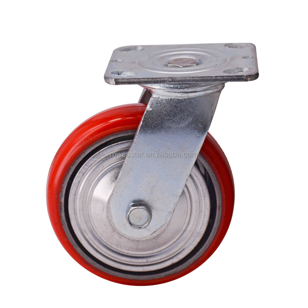 Wholesale price 4 5 6 8 inch PU swivel heavy duty polyurethane MW  caster wheels