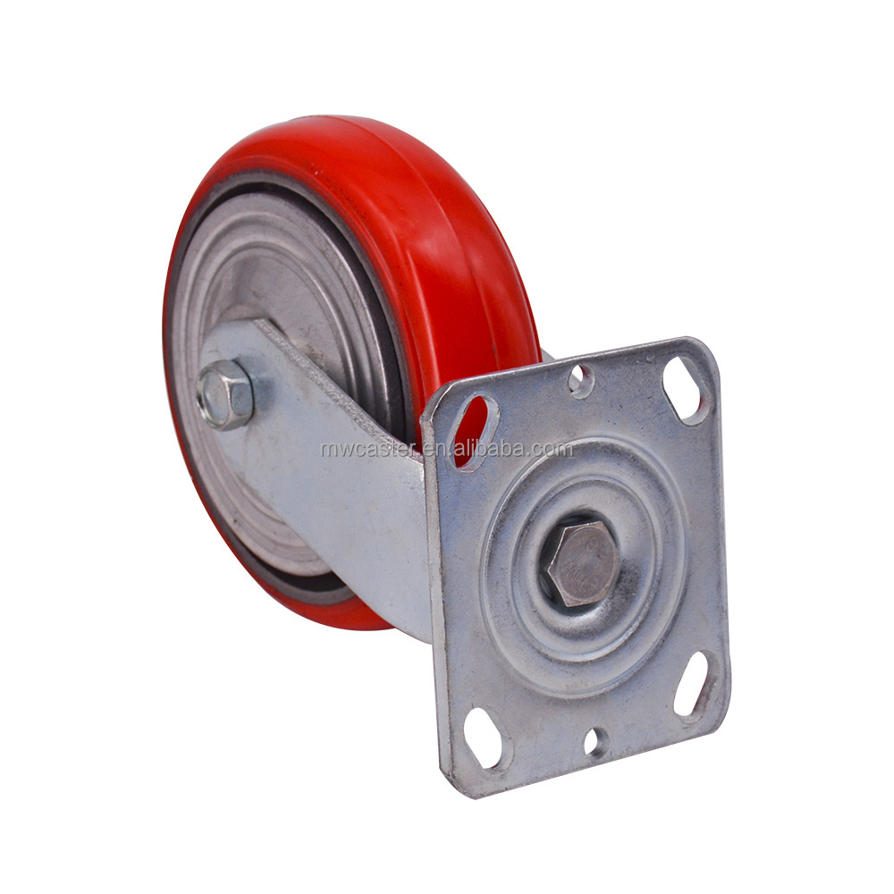 Wholesale price 4 5 6 8 inch PU swivel heavy duty polyurethane MW  caster wheels