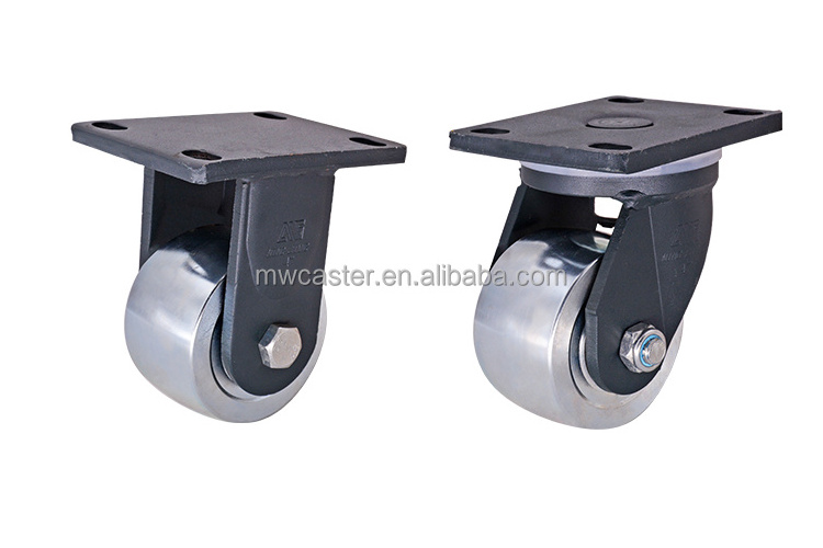 MW factory 8 inch  200mm 3 tons  metal  trolley swivel brake  heavy duty caster wheel wholesales for machine