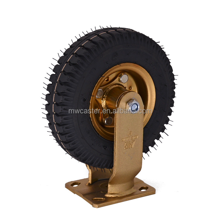 MW  10inch  pneumatic Rubber wheel Fixed Straight Outdoor Agricultural Use   rigid Tire   air caster Wheels