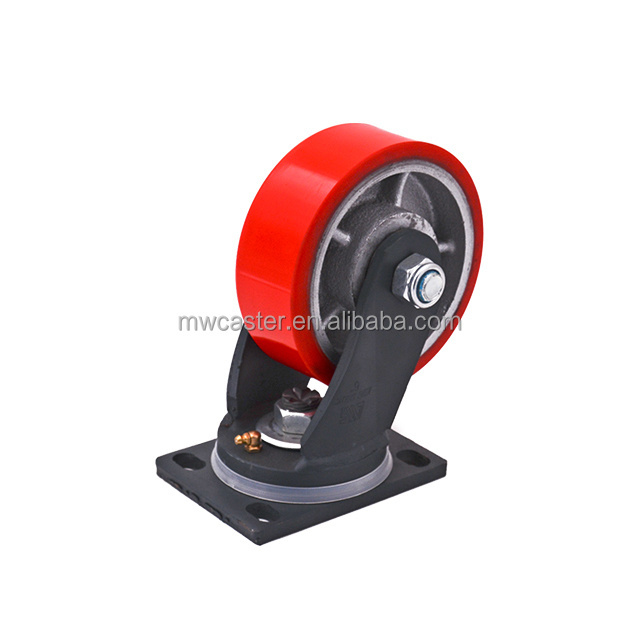 MW caster manufactory 4 inch industrial castor 1000kg  1 ton swivel super heavy duty red  POLYURETHANE caster wheel wholesale