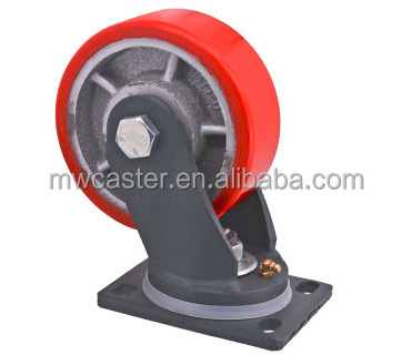 MW caster manufactory 4 inch industrial castor 1000kg  1 ton swivel super heavy duty red  POLYURETHANE caster wheel wholesale