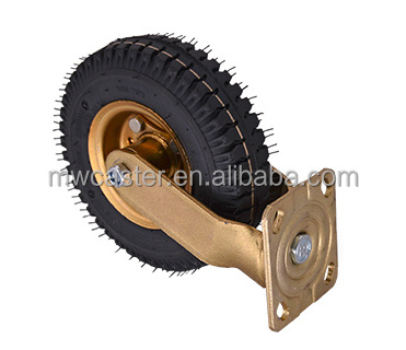 MW Wholesale 10 INCH 250mm pneumatic rubber caster Swivel wheel caster ruedas pneumatic caster for industrial equipment