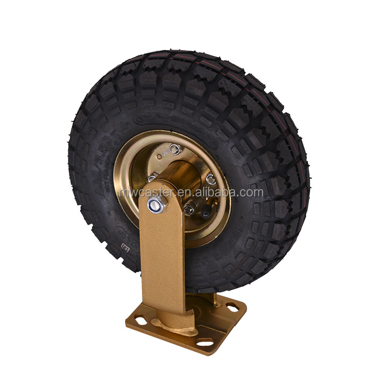 MW  10inch  pneumatic Rubber wheel Fixed Straight Outdoor Agricultural Use   rigid Tire   air caster Wheels