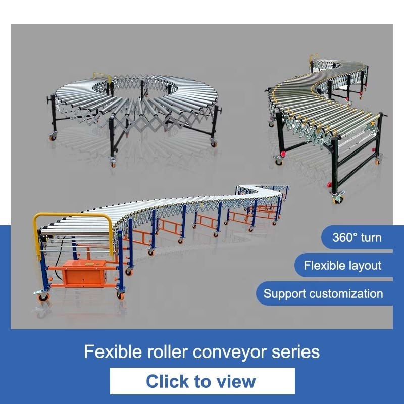 Unpowered Roller Conveyor Industrial Flexible Skate Wheel System For Warehouse Custom Line 40mm Pallet Staless Roller Conveyor