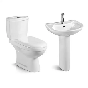 Cheap price bathroom and siphon flushing ceramic s trap chinese girl wc set bowl two piece toilet with wash basins sink