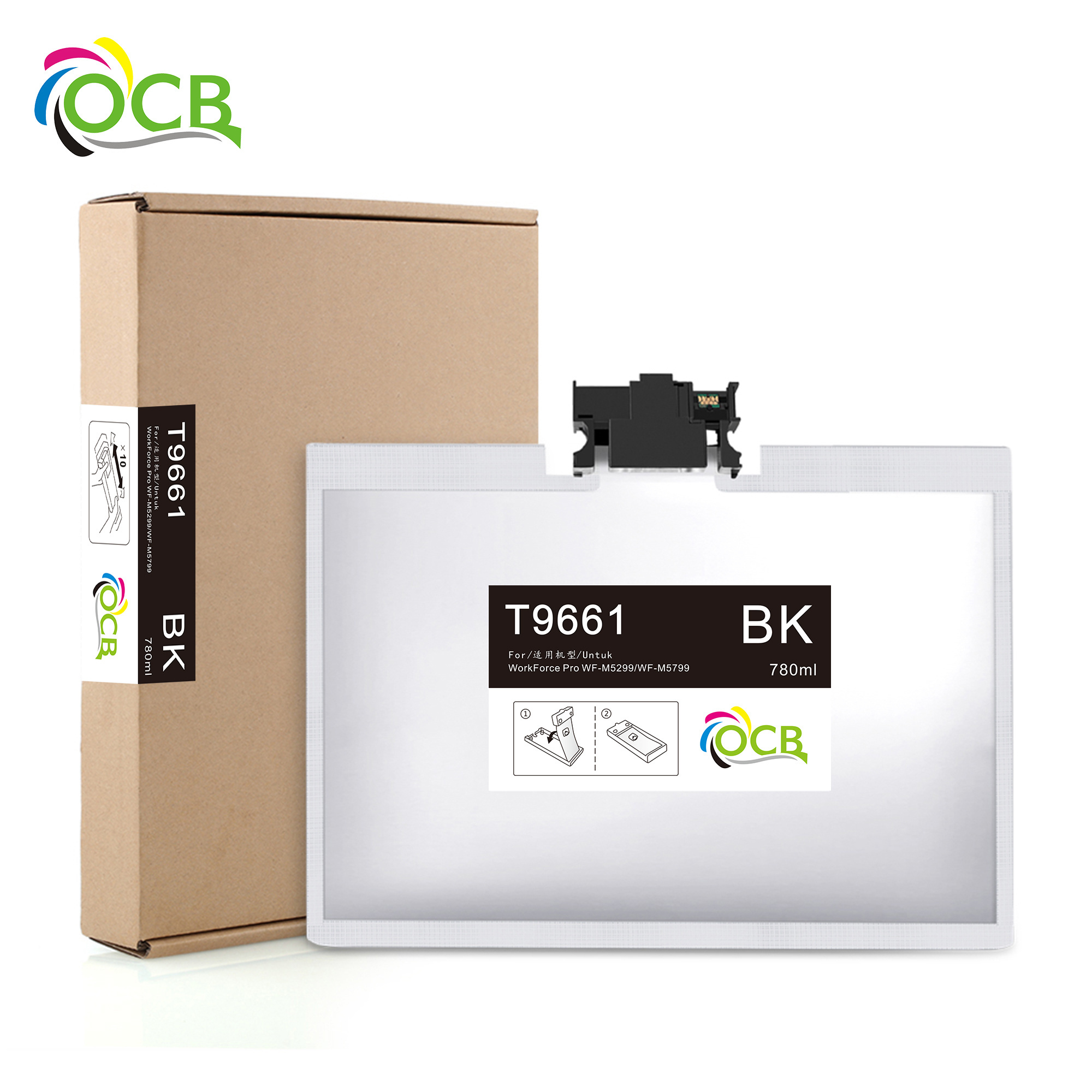 MWEI High Quality T9661 Compatible Ink Cartridge Ink Bag With Pigment Ink For Epson WorkForce Pro WF-M5299 M5799 Printer