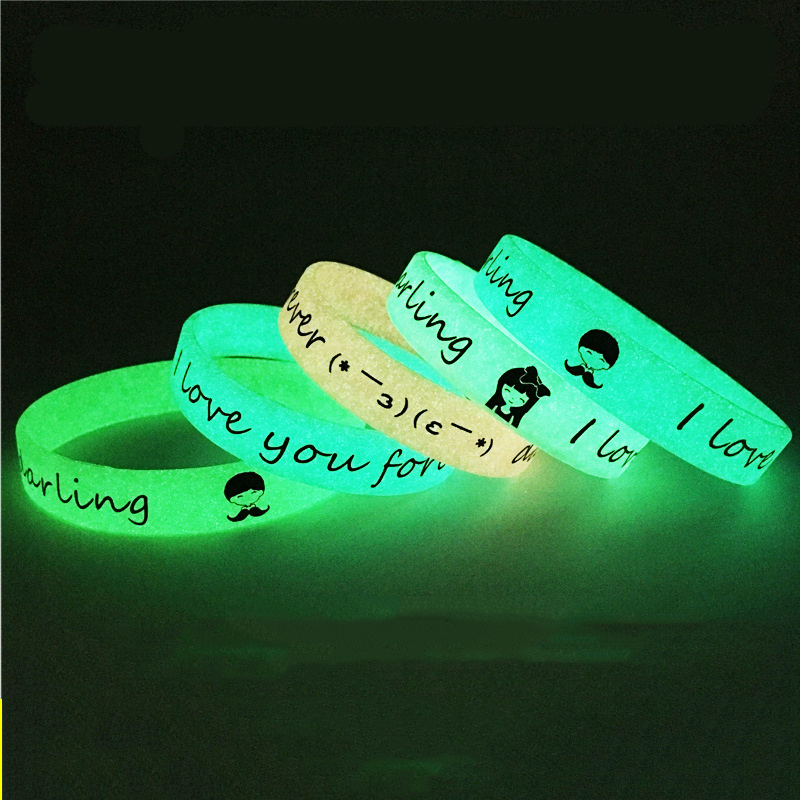 Custom Personalise Fashion Silicone Wristbands Promotional Outdoor Sports Glow Luminous Silicone Wristbands