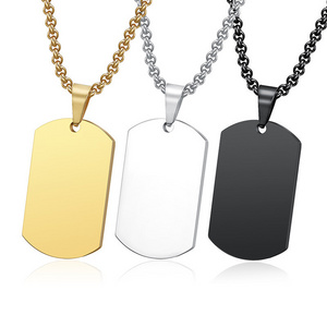 Stainless Steel Blank Dog Tag Custom Logo Anti Loss Metal Tag Pendant Cheap Metal Dog Tag