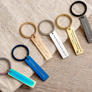 Metal Keychain Logo Blank Keychain Creative Design Drip Oil Dynamic Blank Laser Lettering Metal Zinc Alloy Key Chain