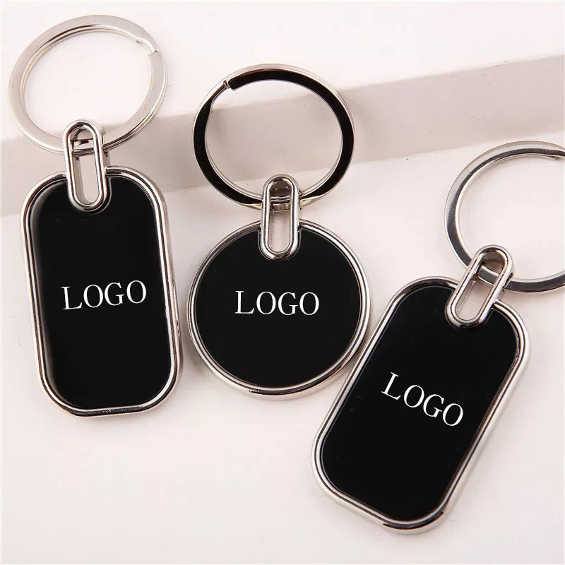 Advertising Promotional Gift Metal  Laser Engraving Keychain Logo Zinc Alloy Keychain Blank Keychain