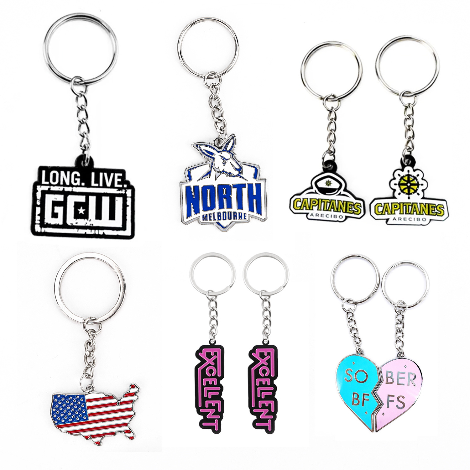 Cross Border Creative Cute Metal Keychain Customized Logo Car Keychain Personalized Logo Zinc Alloy Keychain