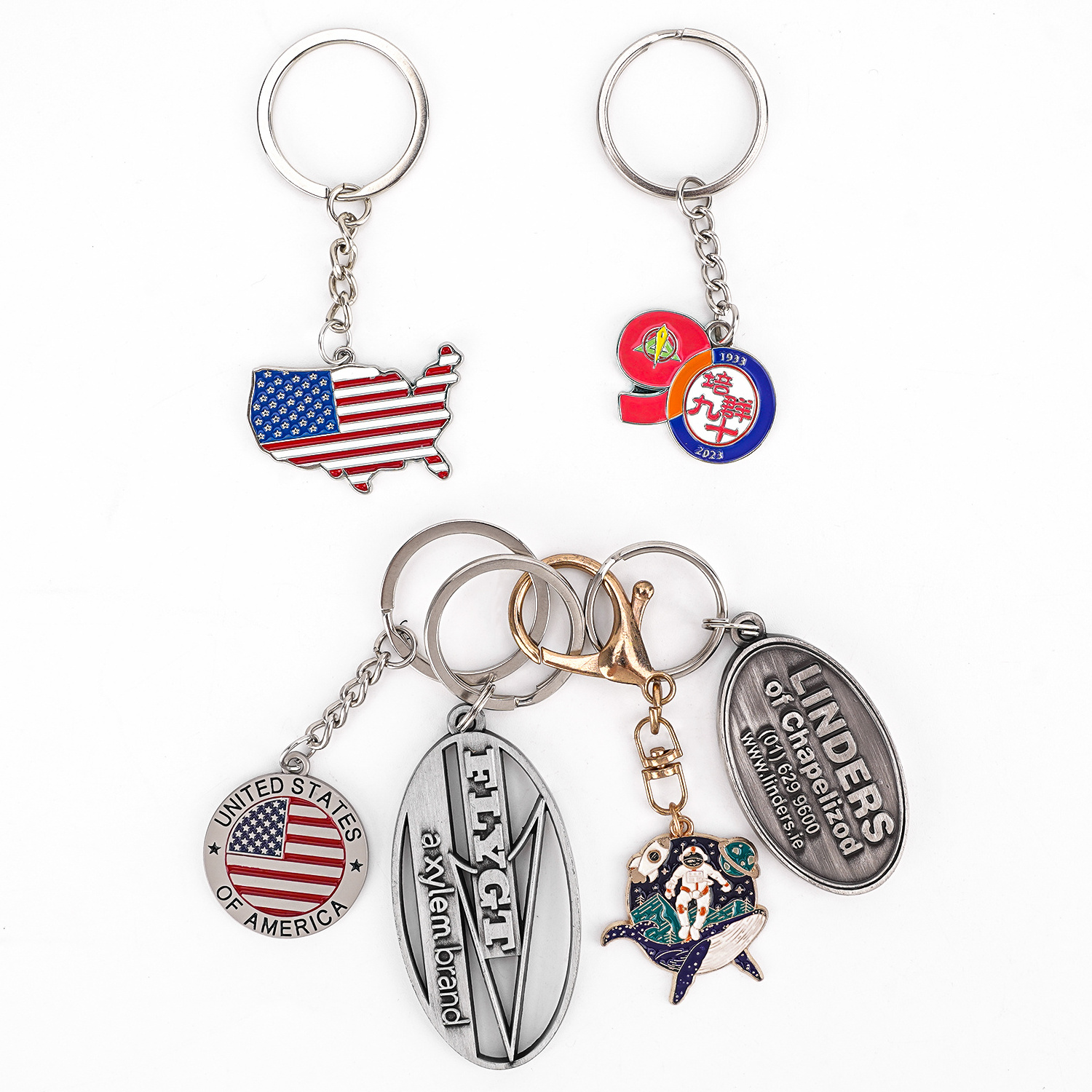 Cross Border Creative Cute Metal Keychain Customized Logo Car Keychain Personalized Logo Zinc Alloy Keychain