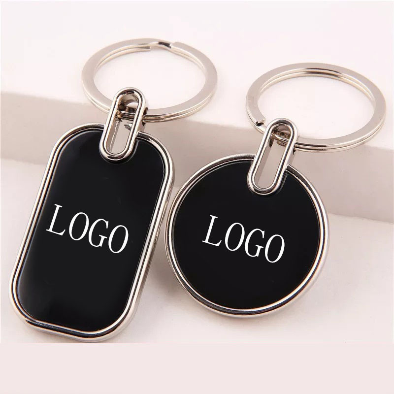 Advertising Promotional Gift Metal  Laser Engraving Keychain Logo Zinc Alloy Keychain Blank Keychain