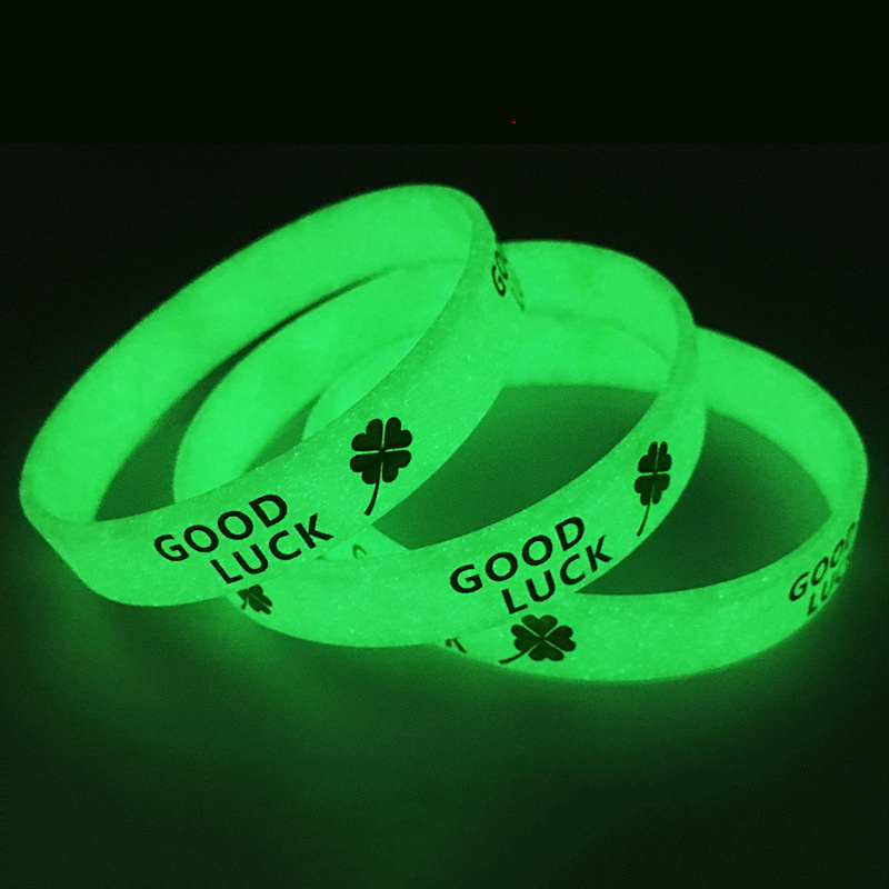 Free Logo Design Wristband Manufacturing Custom Glow In The Dark Bracelet Logo Fluorescent Luminous Wristband