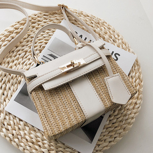 Popular straw bag female 2023 new fashion rattan woven handbag single shoulder color crossbody bag