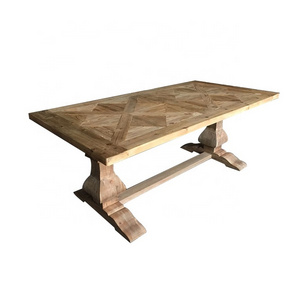 MRS WOODS rustic Solid wood hardwood rectangle dining table wooden