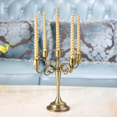 Wedding Party Table Centerpieces Decoration Bronze Candlestick Candelabra Europe Style Home Decor tall 5 arm metal Candle Holder