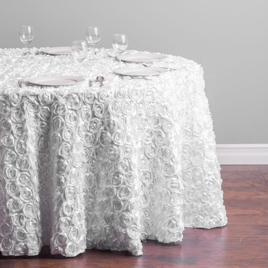 round rosette satin table cover cloth for wedding event