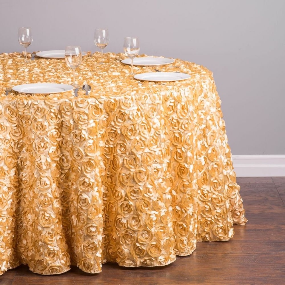 round rosette satin table cover cloth for wedding event