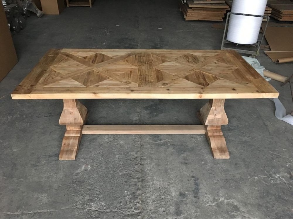 MRS WOODS rustic Solid wood hardwood rectangle dining table wooden