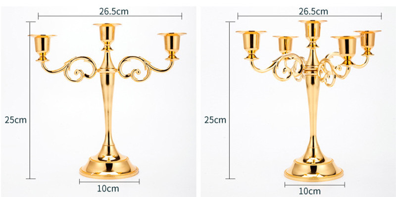 Wedding Party Table Centerpieces Decoration Bronze Candlestick Candelabra Europe Style Home Decor tall 5 arm metal Candle Holder