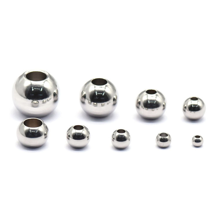 2/3/4/5/6/8/10/12mm Loose Bead Gold Silver Plated Spacer Bead 316L Stainless Steel Beads for Jewelry Findings & Components