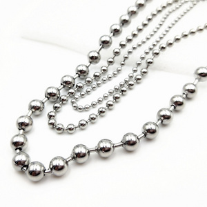 2MM 3MM 4MM 5MM 6MM 8MM 10MM 12MM 14MM 16MM Ball Chain 316 Stainless Steel Jewelry 18K PVD Gold Plated Beaded Chain Necklace