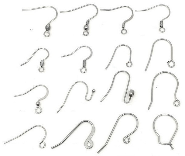 Wholesale Silver Rose Gold Plated Stainless Steel Earring Hooks Ear Wires for Jewelry Findings & Components DIY Accessories