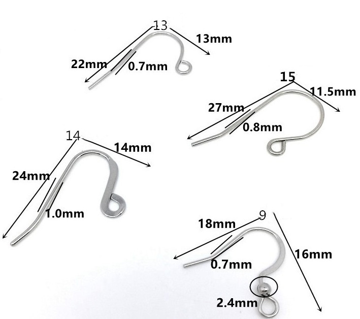 Wholesale Silver Rose Gold Plated Stainless Steel Earring Hooks Ear Wires for Jewelry Findings & Components DIY Accessories