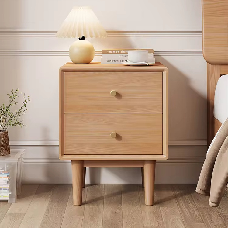 Nordic simple solid wood bedside table bedroom small home storage locker bedside cabinet modern nightstand