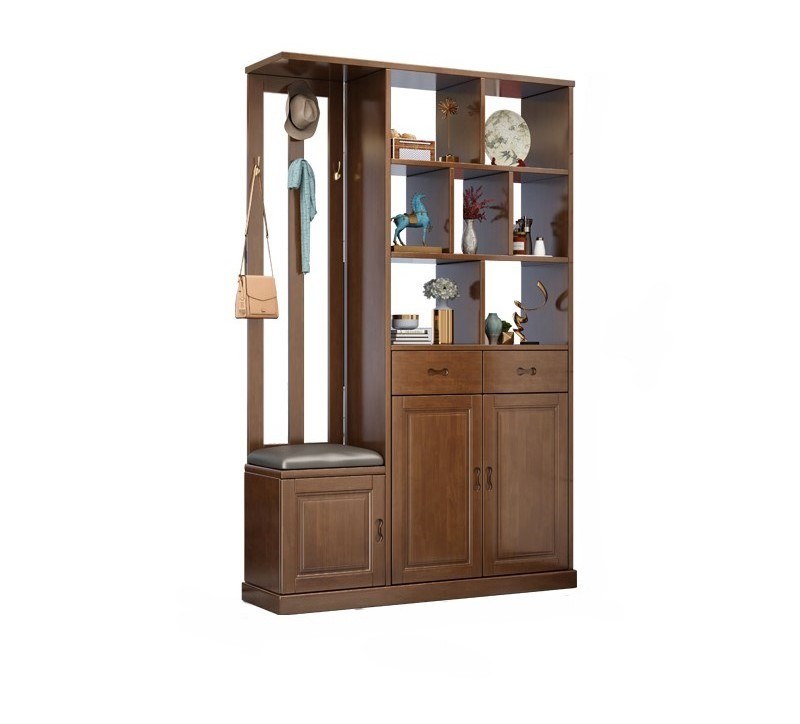 Recommend large capacity wood entrance hall porch cabinet shoes cabinet clothes hanger integrated living room screen partition