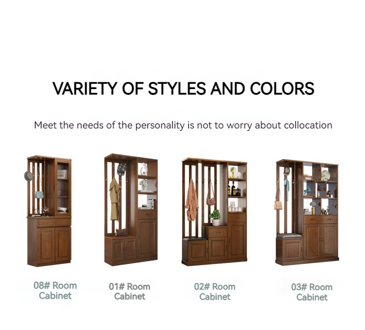 Recommend large capacity wood entrance hall porch cabinet shoes cabinet clothes hanger integrated living room screen partition