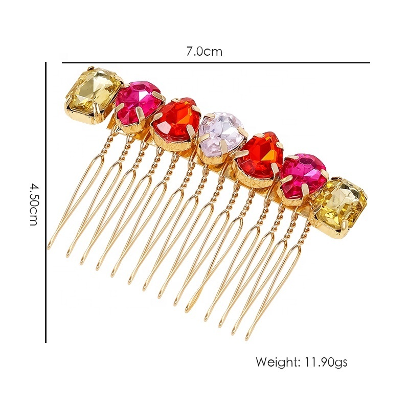 Customized High Quality Multi Acrylic Plastic Bead Wedding Women Jewelry Hair Comb Hair Accessories