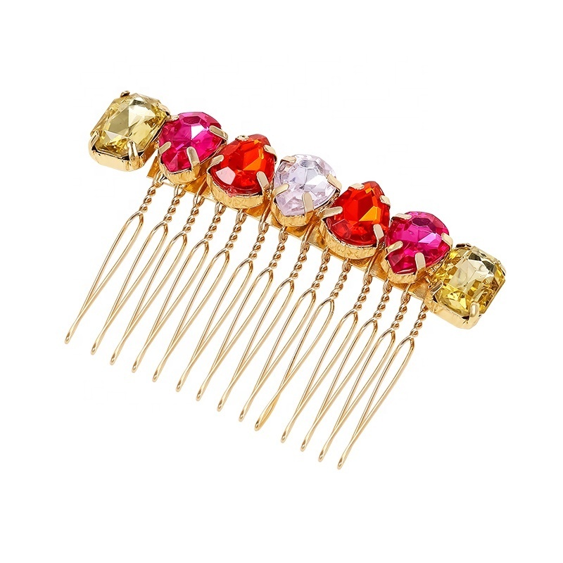 Customized High Quality Multi Acrylic Plastic Bead Wedding Women Jewelry Hair Comb Hair Accessories