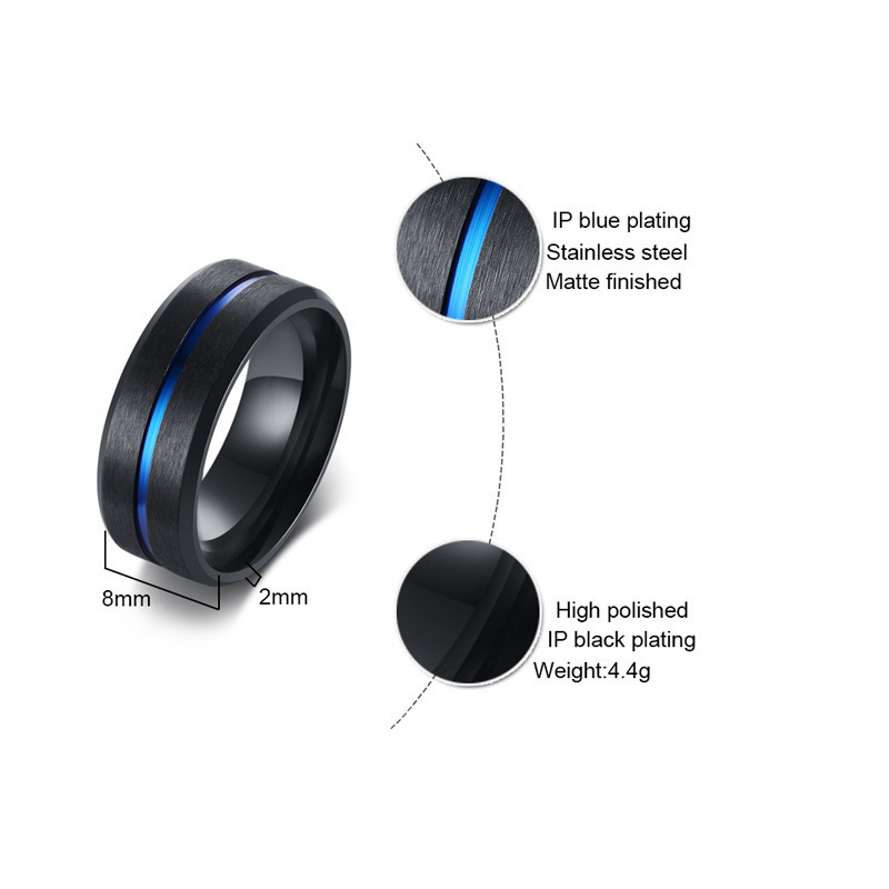 Men Blue Groove Beveled Edge Tungsten Carbide Ring Black Men Wedding Band Dragon Blue Carbon Fibre Spinner Anxiety Fidget Rings