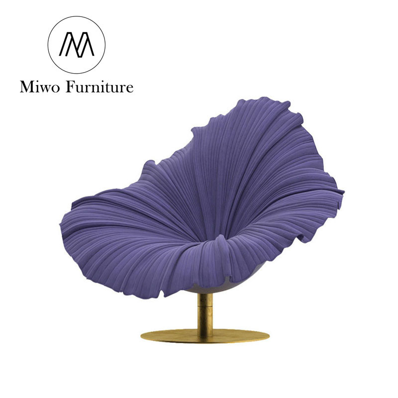 Living Room Lounge Chairs Modern Leisure For Sofa Velvet Flower Single Office Luxury Metal Base Indoor Arm Swivel Chair