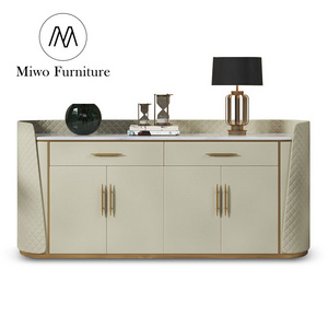 dining room furniture leather marble top Tableware buffet sideboard modern wood storage cabinet Hall shoe aisle cabinet