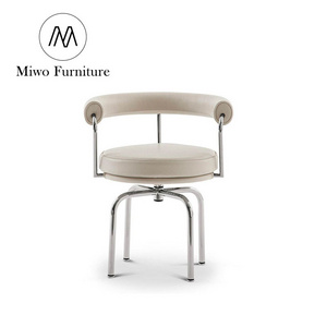 swivel modern leather lounge coffee shop canteen armrest chair swivel round lounge chair live room furniture kids' chair