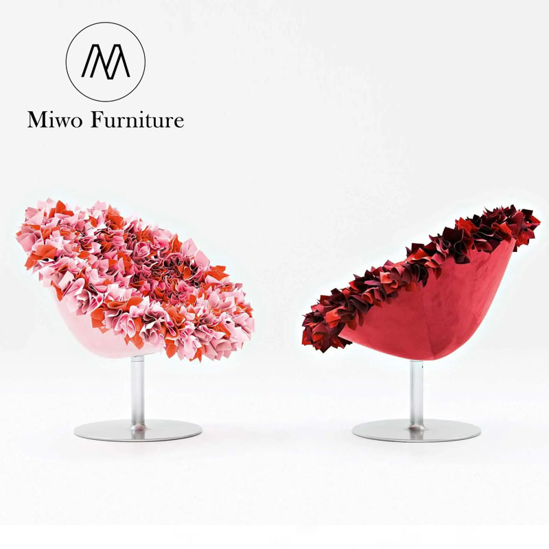 Modern creative living room furniture swivel flower colored leisure chair egg shape lounge chair for petal single sofa