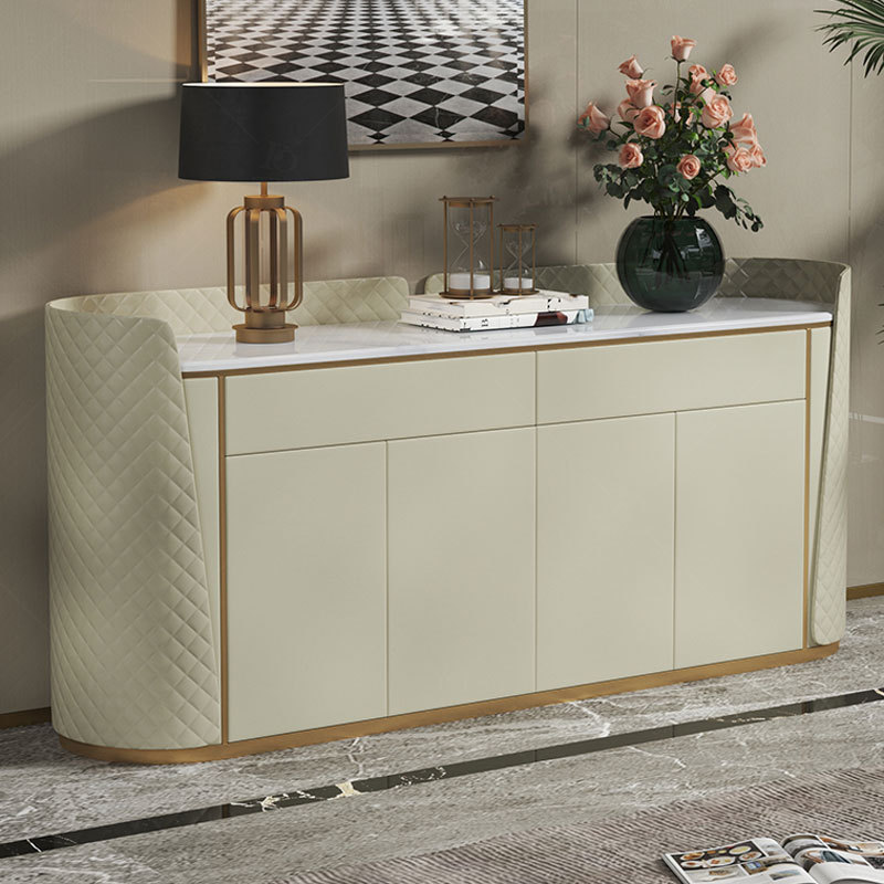 dining room furniture leather marble top Tableware buffet sideboard modern wood storage cabinet Hall shoe aisle cabinet