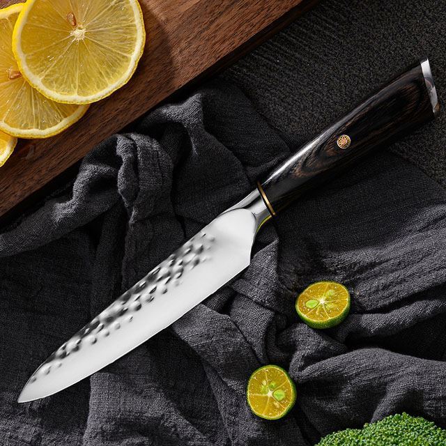 Handmade forge 3 pieces  high quality kitchen knife set with polish on blade and Pakkawood handle gift knife