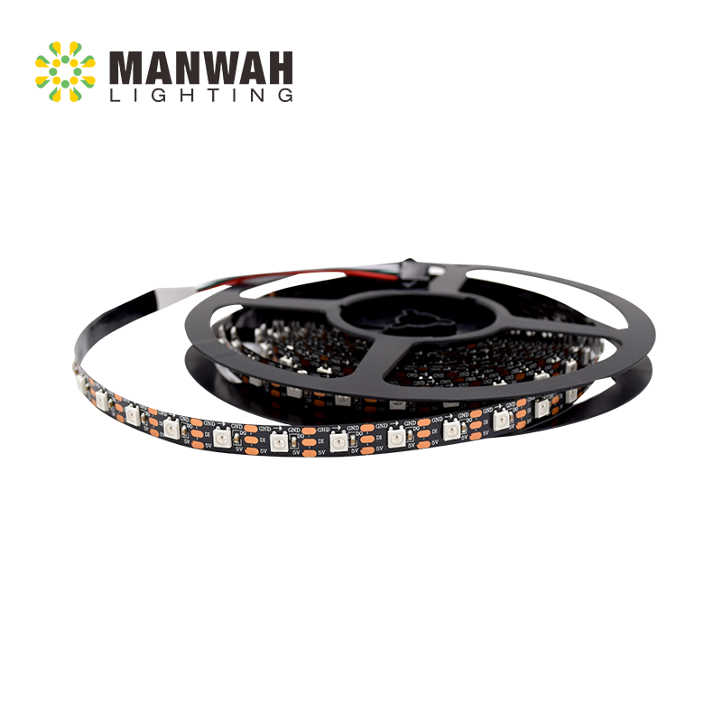 Manwah Lighting DC5V Ws2812b Ws2811 Addressable Led Strip 80 Light Strings SMD5050 Flexible LED Strip 115 Color Changing Copper