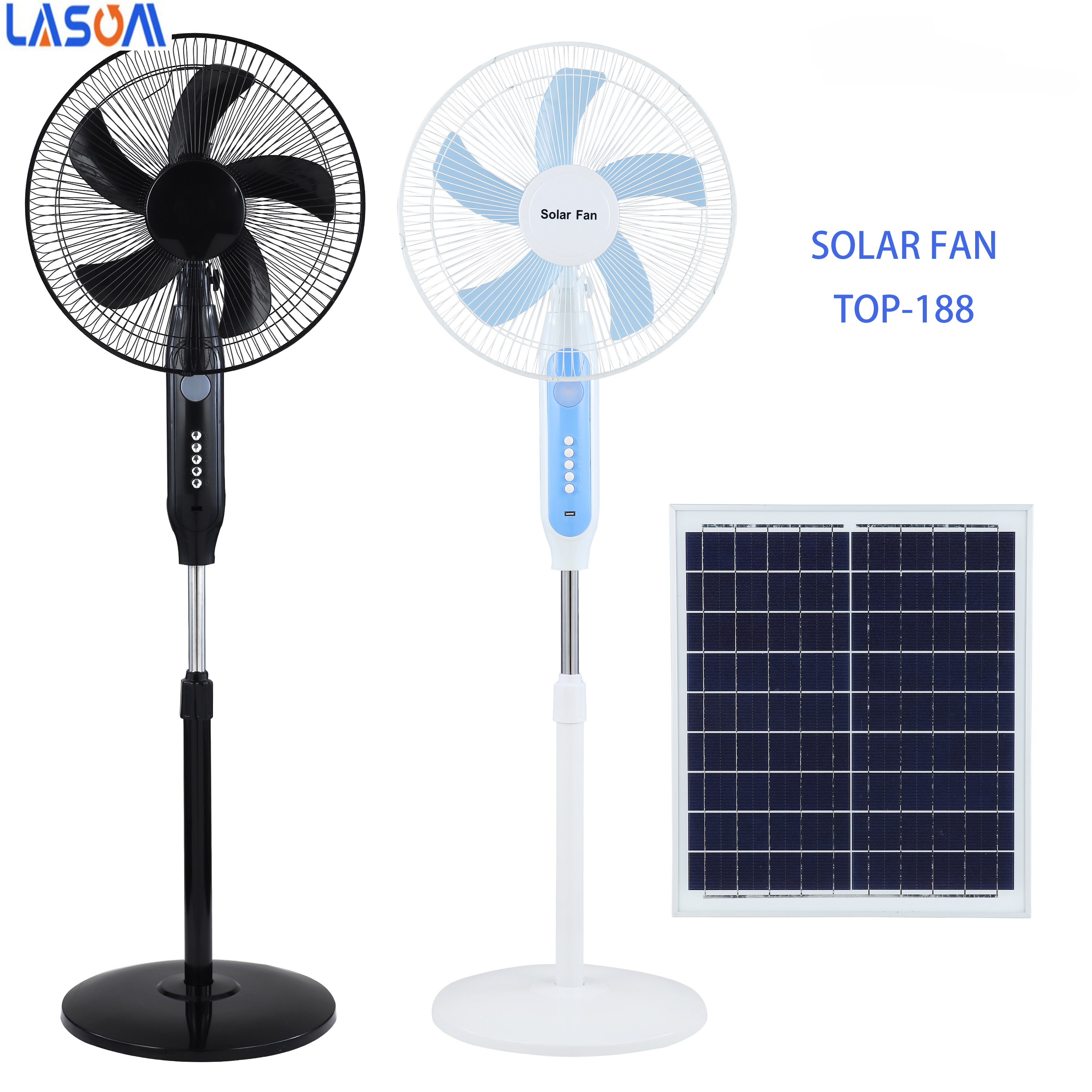 Solar Fan New Products Rechargeable Solar Panel 15W 25W Home Solar Power Fan Solar Fan 5 Speed Solar Emergency Fan 16 Inch